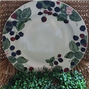Vintage Stoneware Berries Dinner Plate Cottage Core Farhouse Chic